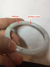 Load image into Gallery viewer, 59.4mm certified Type A 100% Natural sunny green white light purple slim round cut Jadeite Jade bangle PH211-3198