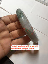 Load image into Gallery viewer, 58.7mm Certified Type A 100% Natural light green/white Jadeite Jade bangle BN15-7081