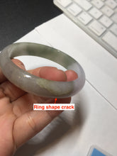Load image into Gallery viewer, 50.5mm 100% natural Type A light green/purple oval jadeite jade bangle Y166-3705