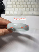 Load image into Gallery viewer, 53.4mm Certified Type A 100% Natural sunny green white thin jadeite Jade bangle AT36-0759
