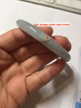 Load image into Gallery viewer, 55mm certified 100% natural Type A light green purple round cut jadeite jade bangle PA236-9871