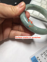 Load image into Gallery viewer, 57mm certified Type A 100% Natural light green gray Jade jadeite bangle BS116-6634