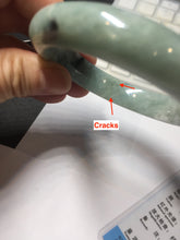 Load image into Gallery viewer, 57mm certified Type A 100% Natural light green gray Jade jadeite bangle BS116-6634