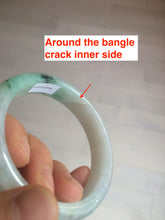Load image into Gallery viewer, 55.6mm Certified type A 100% Natural icy watery light green Jadeite bangle AY24-1699
