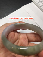 Load image into Gallery viewer, 50.5mm 100% natural Type A light green/purple oval jadeite jade bangle Y166-3705