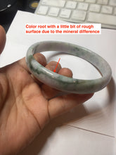 Load image into Gallery viewer, 78.5mm certified Type A 100% Natural light green sunny green purple white plus size flat style Jadeite Jade bangle J131-2213