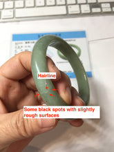 Load image into Gallery viewer, 58.4mm Certified Type A 100% Natural Oily Dark Green Gray Black(油青) Jadeite Jade Bangle PH259-7141