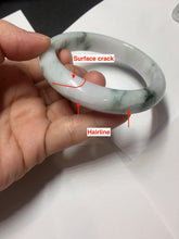 Load image into Gallery viewer, 56.8mm Certified Type A 100% Natural light purple white green with green floating flowers jadeite Jade bangle PB294-7301