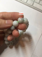 Load image into Gallery viewer, 10.5mm size 52-60mm 100% natural type A white green purple jadeite jade beads bracelet PB83