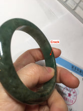 Load image into Gallery viewer, 56.8mm Certified 100% natural Type A oily dark green/ gray (老油青) jadeite jade bangle PC1-0375