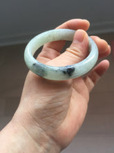 Load image into Gallery viewer, 51.5mm certified Type A 100% Natural icy watery light green white oval Jadeite Jade bangle BS65-7412