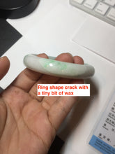 Load image into Gallery viewer, 58mm Certified Type A 100% Natural sunny green/white Jadeite Jade bangle BN16-7069