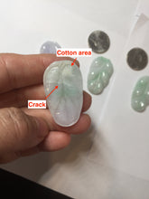 Load image into Gallery viewer, 100% natural type A sunny green white purple jadeite jade leaf pendant group PB46