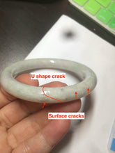 Load image into Gallery viewer, 54.8mm certified 100% natural type A light green/purple/yellow round cut jadeite jade bangle D124-8929