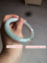 Load image into Gallery viewer, 60mm Certified Type A 100% Natural sunny green/white/purple chubby round cut Jadeite Jade bangle BF3-0028