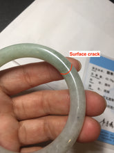Load image into Gallery viewer, 53.7mm certified natural 100% natural Type A light green round cut jadeite jade bangle BP6-4993