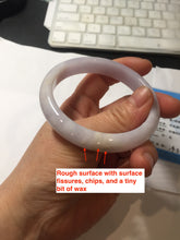 Load image into Gallery viewer, 56.1mm certified 100% Natural type A light purple white Jadeite Jade bangle PH194-8257