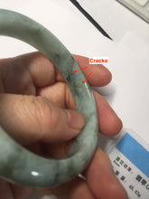 Load image into Gallery viewer, 55.2mm certified Type A 100% Natural dark green gray Jadeite Jade bangle PJ88-6650