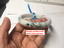 Load image into Gallery viewer, 59.4mm Certified 100% natural type A fresh green white jadeite jade bangle F121-9545