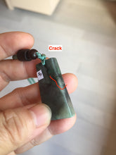 Load image into Gallery viewer, 100% Natural Type A Sunny Green Dark Green Black Gray Misty Mountain Forest Jadeite Jade Safe and Sound Pendant Group BS121