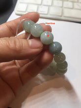 Load image into Gallery viewer, 10-10.5mm size 50-58mm 100% natural type A green gray jadeite jade beads bracelet AZ161