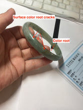 Load image into Gallery viewer, 70mm certified Type A 100% Natural dark green brown white plus size Jadeite Jade bangle BH231-0510