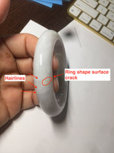 Load image into Gallery viewer, 57mm certified Type A 100% Natural sunny green/white Jadeite Jade bangle AC72-1479
