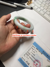 Load image into Gallery viewer, 56.5mm certified Type A 100% Natural sunny green/purple/white(白底青) Jadeite Jade bangle BF141-4072