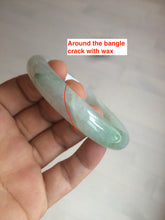 Load image into Gallery viewer, 55mm Certified type A 100% Natural super icy watery sunny green Jadeite bangle AY26-1659