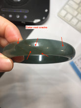 Load image into Gallery viewer, 59.7mm Certified Type A 100% Natural dark green/blue/gray/black Guatemala Jadeite bangle BS154-0129