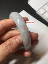 Load image into Gallery viewer, 50mm Type A 100% Natural light green/purple oval Jadeite Jade bangle BM70