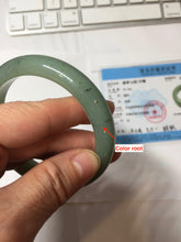 Load image into Gallery viewer, 57.1mm Certified Type A 100% Natural Oily Dark Green Gray Black(油青) Jadeite Jade Bangle PH262-7158