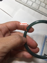 Load image into Gallery viewer, 59mm Certified Type A 100% Natural dark green/blue/gray Guatemala slim round cut Jadeite bangle PA156-8848