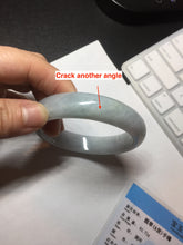 Load image into Gallery viewer, 57mm Certified type A 100% Natural light green white Jadeite bangle AX141-0794