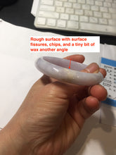 Load image into Gallery viewer, 56.1mm certified 100% Natural type A light purple white Jadeite Jade bangle PH194-8257