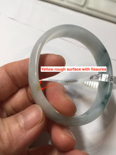 Load image into Gallery viewer, 46mm certified 100% natural type A white green orange with floating flowers oval jadeite bangle PH167(AllaboutjadeCanada.com only)