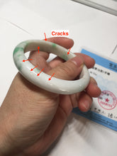 Load image into Gallery viewer, 57mm Certified Type A 100% Natural sunny green/white(白底青) Jadeite Jade bangle AY91-2805