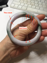 Load image into Gallery viewer, 57.7mm certified 100% natural Type A light green yellow purple(FU LOU SHOU) chubby jadeite jade bangle PA191-4761