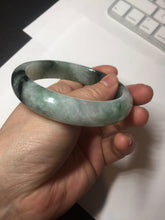 Load image into Gallery viewer, 60.3mm certified type A 100% Natural green/black Jadeite Jade bangle BM42-8565