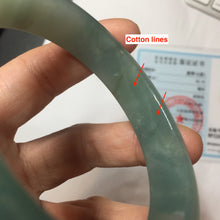 Load image into Gallery viewer, 56.8mm Certified 100% natural Type A oily dark green/ gray (老油青) jadeite jade bangle PB286-0548