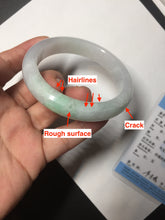 Load image into Gallery viewer, 56.4mm Certified Type A 100% Natural sunny green/white Jadeite Jade bangle BP51-3875