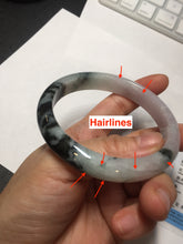 Load image into Gallery viewer, 60.2mm certified Type A 100% Natural icy watery light green sunny green purple Jadeite Jade bangle BQ66-5664