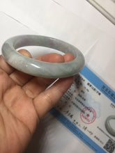 Load image into Gallery viewer, 60.5mm Certified Type A 100% Natural icy watery green/purple chubby Jadeite Jade bangle E146-9537