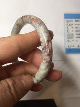Load image into Gallery viewer, 53.3mm Certified 100% Natural Type A Light Green Purple Red Gray A Red Earth Plateau Round Cut Jadeite Jade Bangle PH203-6213