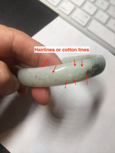 Load image into Gallery viewer, 55.5mm Certified type A 100% Natural light green with green flying flowers Jadeite bangle D131-4024