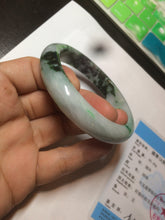 Load image into Gallery viewer, 56.3mm certified 100% natural Type A dark green/sunny green jadeite jade bangle K106-2835