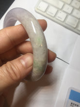 Load image into Gallery viewer, 59.5mm certified 100% natural Type A sunny green/purple white jadeite jade bangle PC198-1215