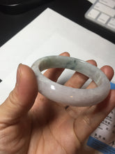 Load image into Gallery viewer, 52.8mm Certified Type A 100% Natural dark green/white/purple Jadeite Jade bangle BL83-4052