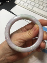 Load image into Gallery viewer, 59.5mm certified Type A 100% Natural light green sunny green light purple Jadeite Jade bangle BF147-8465