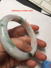 Load image into Gallery viewer, 60.5mm certified type A 100% Natural sunny green/purple chubby Jadeite jade bangle PH188-1255